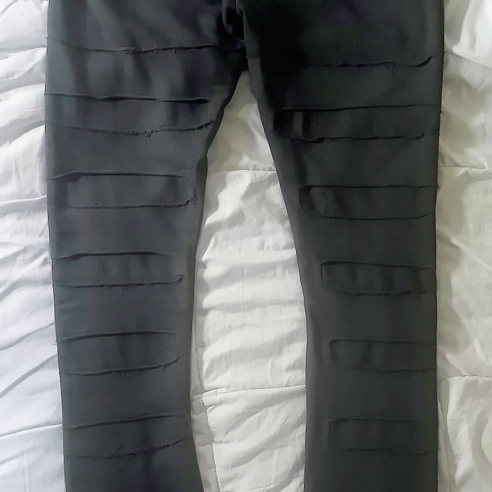Woman's Dark Grey Distressed Pants